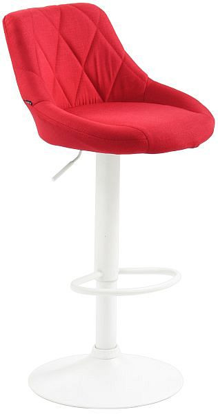 CLP Barhocker Lazio Stoff weiß, rot, 321789, 4251756486914
