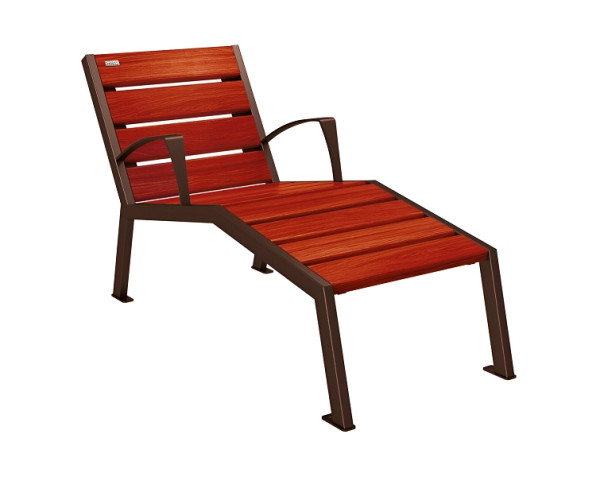 Procity Liegestuhl Silaos 600 mm, Mit Armlehne, Holz & Stahl, Mahagoni/RAL 8017, 209642.8017.ACAJ