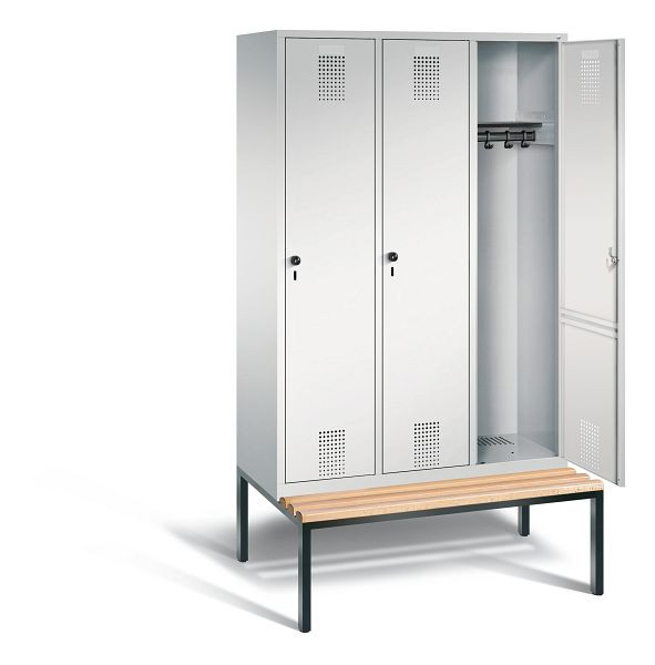 C+P Garderobenschrank Evolo, H2090xB1200xT815mm, Farbe: Lichtgrau, 48050-32 S10002