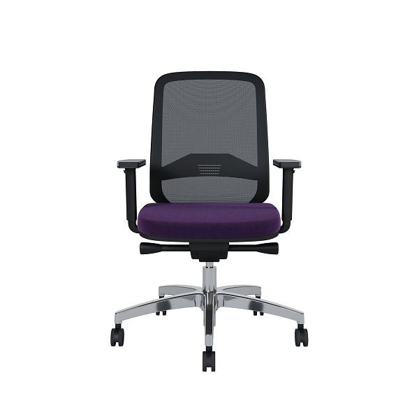 Bisley Bürodrehstuhl Bali, Rückenlehne aus Netzbezug, Mit Armlehnen Aluminiumfußkreuz, TN9406 plum, BALIALRT0015TN9406