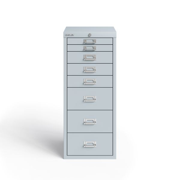 Bisley MultiDrawer, 29er Serie, abschließbar, DIN A4, 8 Schubladen, Farbe lichtgrau, LA298645