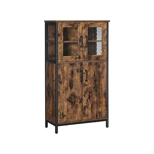 VASAGLE Sideboard mit Türen aus Glas, LSC260B01, 0194343025728