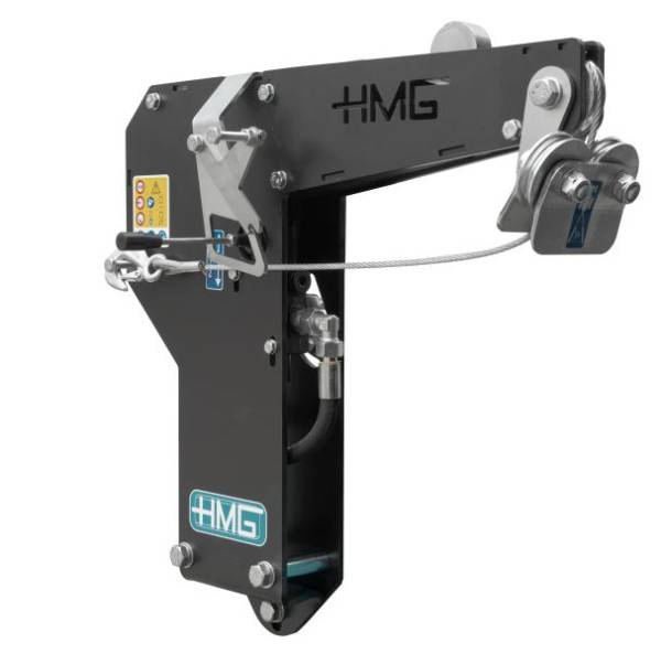 HMG Hydraulik Seilwinde HSW 500-V mit Stromregelventil zum Anschluss am Eingang Holzspalterventil, Zugkraft 500kg, Stahlseil 20m, 731 222