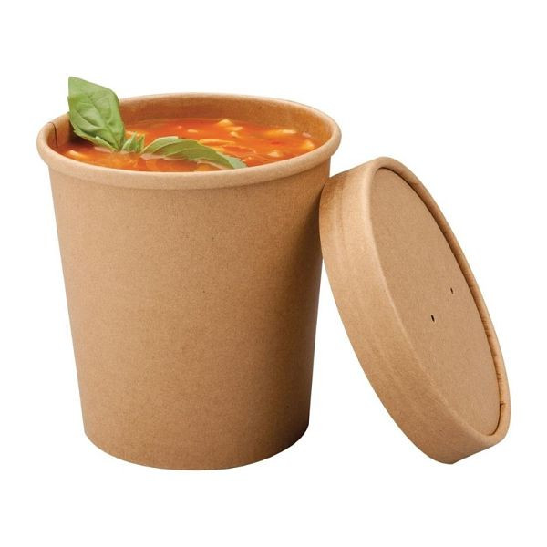 Colpac Recycelbare, mikrowellengeeignete Suppenbecher 450ml, VE: 500 Stück, FA370
