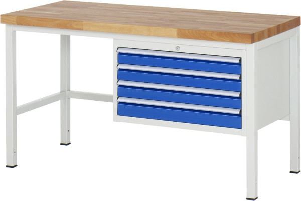 RAU Werkbank Serie 8000 - Modell 8233, B1500 x T700 x H840 mm, Systemunterbau B1495 x T650 x H800 mm, 03-8233A1-157B4S.11