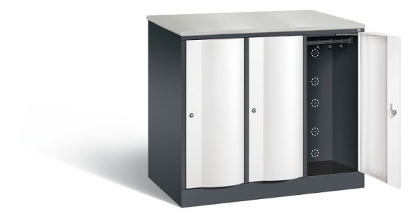 C+P XL-Schließfachschrank Resisto, H1077xB1148xT640mm, Farbe: Schwarzgrau / Verkehrsweiß, 8271-373 S10042