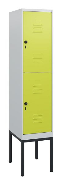 C+P Doppelstöckiger Spind Classic PLUS, Gestell, 1950x400x500mm, 7035/0024, Drehriegel, 0803305-12 S10010