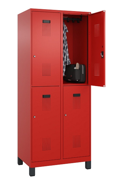 C+P Doppelstöckiger Spind Evolo PLUS, mit Füßen, 4 Fächer, 1950x800x500mm, 3020, Zylinderschloss, 049310-22 S10052