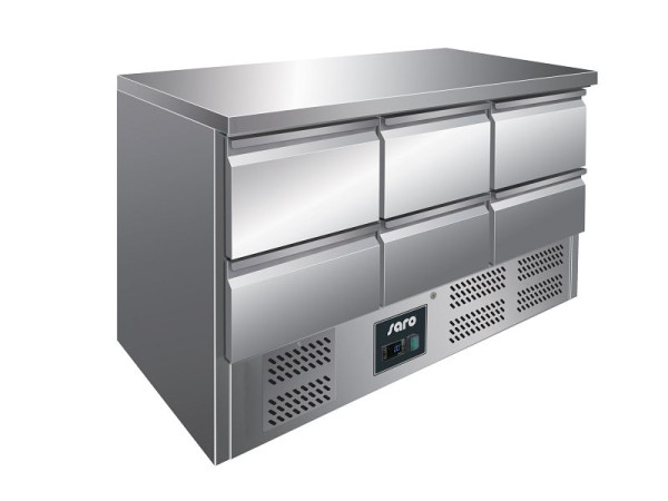 Saro Kühltisch mit Schubladen Modell VIVIA S 903 S/S TOP - 6 x 1/2 GN, 323-10041