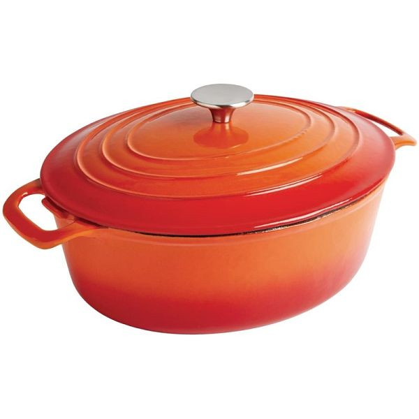 Vogue ovaler Schmortopf orange, hochwertiges Gusseisen, GH311