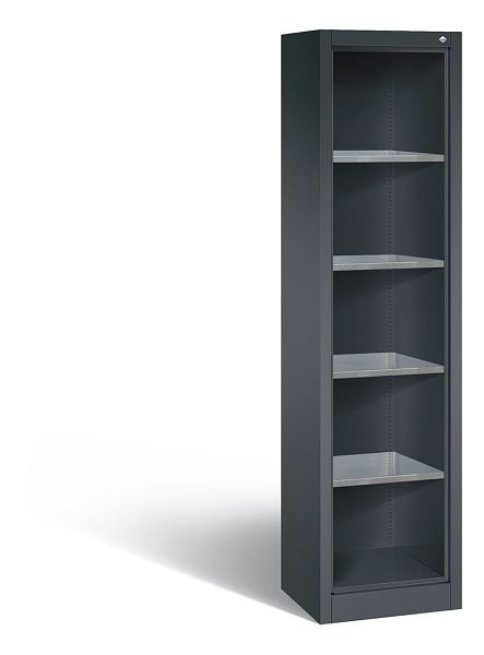 C+P Stahlregal mit Rückwand Acurado, H1950xB502xT400mm, Farbe: Schwarzgrau, 8900-02 S10018