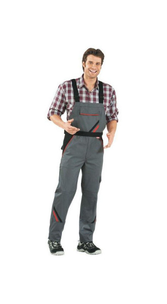 Planam Highline Latzhose, schiefer/schwarz/rot, Größe 29, 2332029
