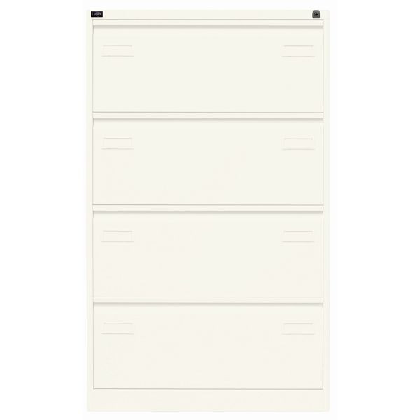 Bisley LIGHT Hängeregistraturschrank LIGHT, doppelbahnig, 4 HR-Schubladen, 196 verkehrsweiß antibakteriell, CDF4196