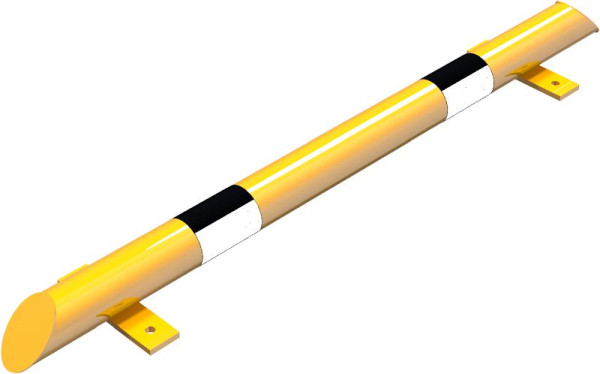 Schake Rammschutz-Balken Stahlrundrohr Ø 76 mm für Dübel Befestigung, Gesamtbreite: 1200 mm, 477_43BG