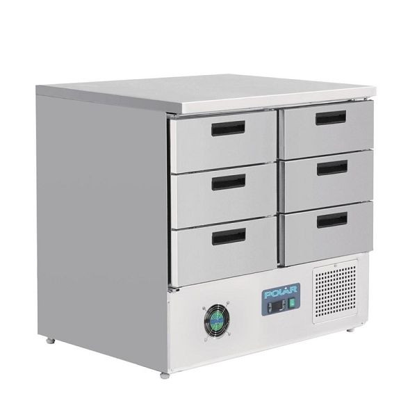 Polar Serie G Kühltisch mit 6 Schubladen 240L, 235 W, FA440