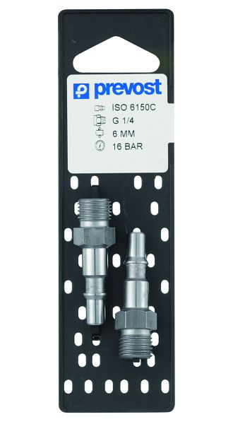 Prevost Nippel-Set mit zylindrischem Außengewinde, G 3/8, VE: 2 Stück, CRP 066152P2