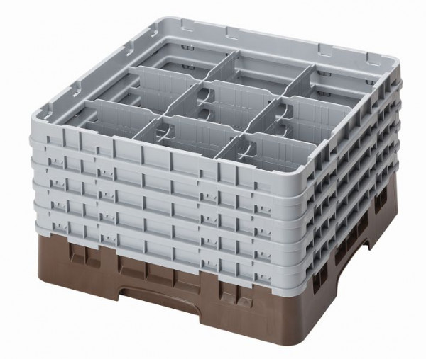 Cambro Spülkorb mit 9 Fächer Camrack® 25,8 cm Braun, 9S958167
