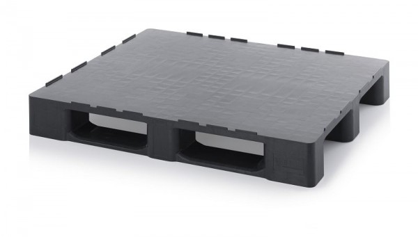 Auer ESD-Paletten geschlossen mit Sicherungsrand, LxB: 120 x 100 cm, ohne Stahlrohr, mit 3 Kufen, ESD H 1210
