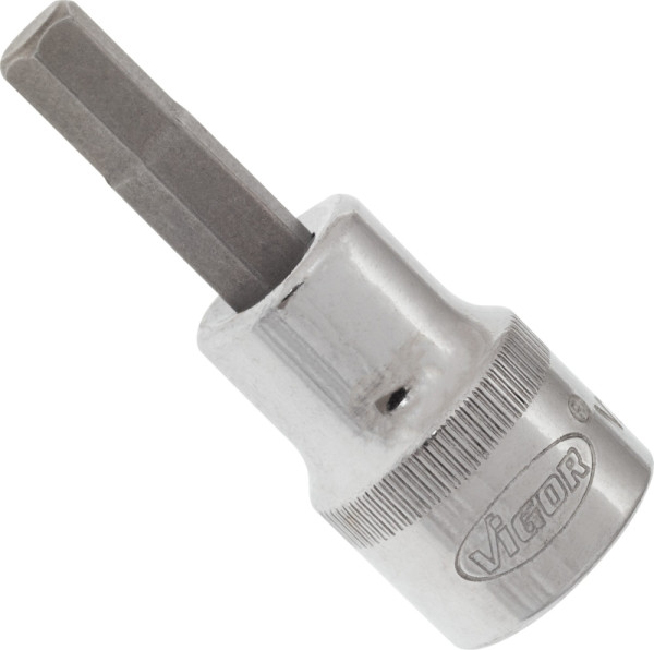 VIGOR Schraubendreher-Einsatz, Vierkant hohl 10 mm (3/8 Zoll), Innen-Sechskant Profil, 6 mm, Länge: 49 mm, für Handbetätigung, V2282N
