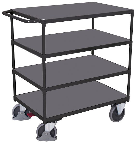 VARIOfit Schwerer Tischwagen mit 4 Ladeflächen, Ladefläche: 1.000 x 700 mm, RAL 7016 anthrazitgrau, sw-700.700/AG