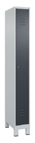 C+P Umkleidespind Classic PLUS, Füße, 1950x250x500mm, 7035/7016, Zylinderschloss, 080010-19 S10023