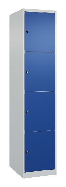 C+P Schließfachschrank Classic PLUS, 1850x400x500mm, 7035/5010, mit 4 Fächern, 080000-124 S10003