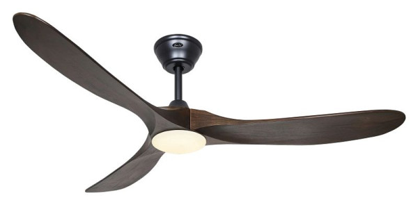 CasaFan Deckenventilator Eco Genuino-L 152 Lack matt schwarz-Massivholz Nussbaum gebeizt, 315266