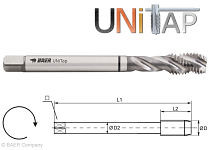 BAER UNiTap HSSE Gewindebohrer 40° RSP - M 16 x 2,0 - DIN 376, 110603013