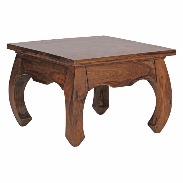 Wohnling Couchtisch OPIUM Massivholz Sheesham 60 cm breit Design dunkelbraun Landhaus-Stil, WL1.221