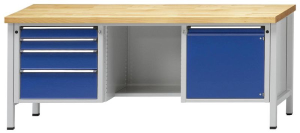 ANKE Werkbänke Kastenwerkbank, Modell 351 V, 2000 x 700 x 890 mm, RAL 7035/5010, BMP 40 mm, 301.181