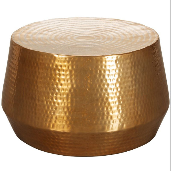 Wohnling Couchtisch MAHESH 60x36x60 cm Aluminium Gold Orientalisch Rund, WL5.495