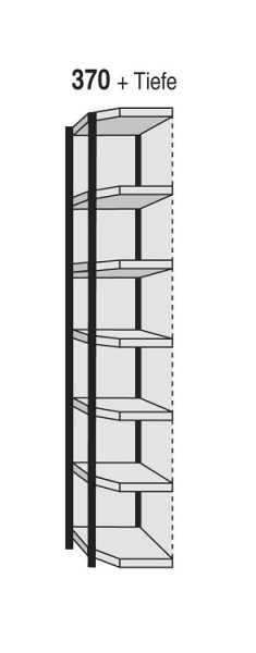 Kerkmann Eckregalfeld Stora 100, T 300 x H 2600 mm, schwarz/lichtgrau, 51247715