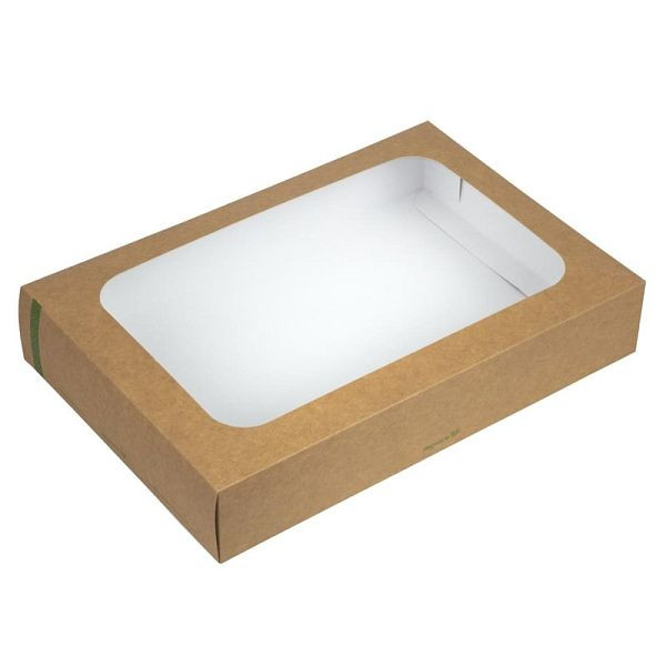 Vegware kompostierbare Sandwichboxen mit Deckel groß (25 Stück), FD387