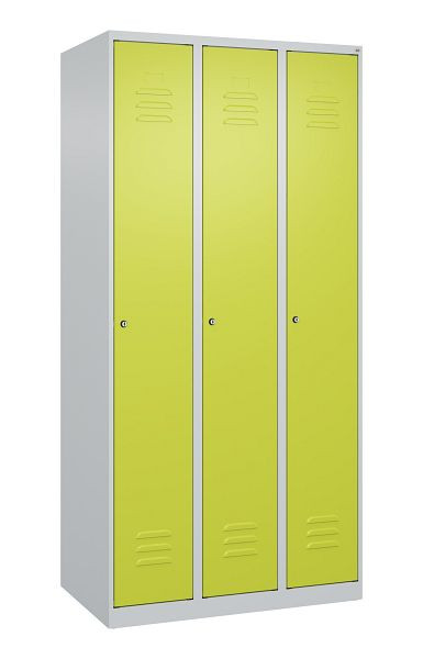 C+P Umkleidespind Classic PLUS mit Mitteltrennwand, 3 Abteile, 1850x900x500mm, 7035/0024, Zylinderschlösser, 080000-30F S10006