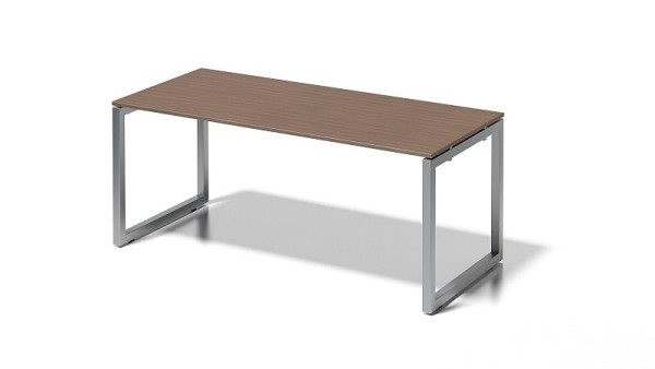 Bisley Cito Schreibtisch, 730 mm höhenfixes O-Gestell, H 19 x B 1800 x T 800 mm, nußbaum/silber, DOF1808WN355