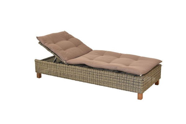 Merxx Toskana Liege, manuell verstellbar, inkl. Auflage, Beine aus Akazienholz, natur, FSC Akazienholz, 28406-211