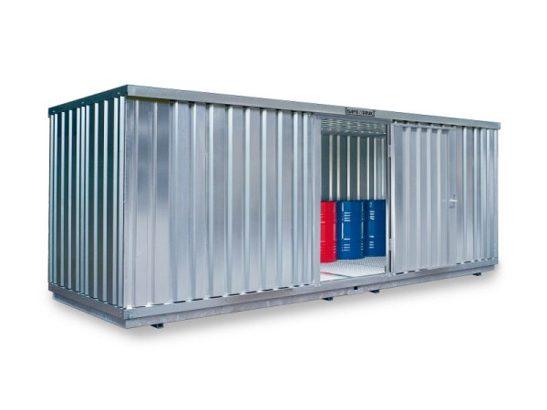 SÄBU SAFE Tank 1900 (Außenaufstellung), verzinkt, montiert, WGK, 6.080 x 2.170 x 2.310 mm, Einflügeltür mittig in der 6 m Seite, F319470101
