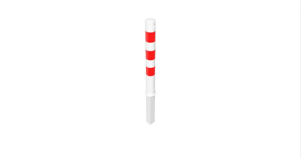 Schake Absperrpfosten Stahlrohr Ø 102 x 2,9 mm herausnehmbar, mit Profilzylinder, feuerverzinkt und weiß beschichtet, 491ZB