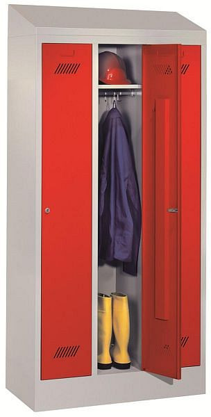 Pavoy Kleiderschrank mit Sockel 1850/500/900, 3 Abteile, Zylinderschloss, 60201-313-431-910905