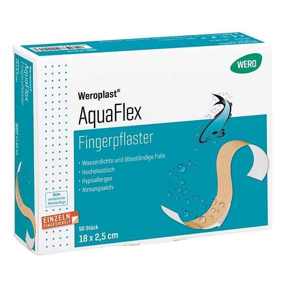 WERO Weroplast AquaFlex Fingerpflaster 18 x 2,5 cm, VE: 50 Stück, 170255