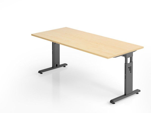Hammerbacher Schreibtisch OS19, 180 x 80 cm, Platte: Ahorn, 25 mm dick, 2 mm ABS-Kante, Rechteckform, VOS19/3/G