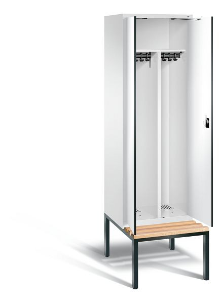 C+P Schwarz-Weiss-Spind Evolo, H2090xB610xT815mm, Farbe: Verkehrsweiß / Dekor Weiß, 48052-20 S10339
