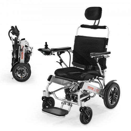 VEVOR Elektrischer Faltrollstuhl, 21 km Reichweite, bis 136 kg, verstellbare Rückenlehne, 53 cm Sitz, für Senioren & Behinderte, DDLYLHJ300LBLSZQT001V2