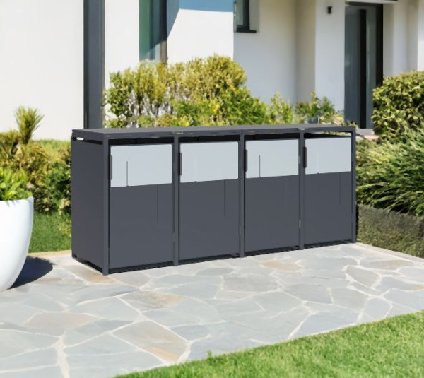 Westmann Mülltonnenbox Tonus 4, 4 x 240L Anthrazit, 80x265x116cm, WMJGBC254-4