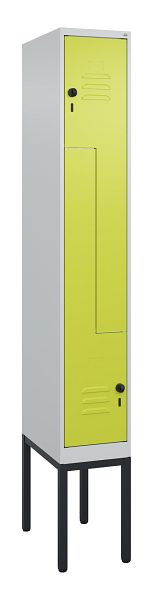 C+P Z-Spind Classic PLUS, Gestell, 2 Abteile, 2120x300x500mm, 7035/0024, Drehriegel, 0800337-102 S10010