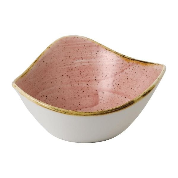 Churchill Stonecast Dreieckige Schalen, Blütenrosa, 267 ml, (12 Stück), FJ907
