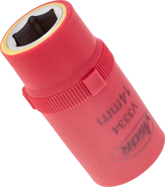 VIGOR VDE Steckschlüsseleinsatz, Vierkant hohl 12,5 mm (1/2 Zoll), Außen-Sechskant Profil, 14 mm, V3334