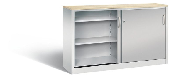 C+P Sideboard mit Schiebetüren Acurado, H1000xB1600xT400mm, Farbe: Lichtgrau / Weißaluminium, Bügelgriff, 2146-00 S10192