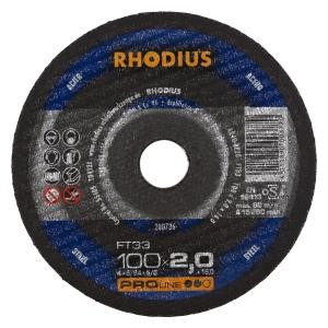 Rhodius PROline FT33 Freihandtrennscheibe, Durchmesser [mm]: 100, Stärke [mm]: 2, Bohrung [mm]: 16, VE: 25 Stück, 200736