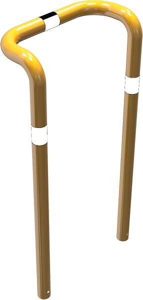Schake Rammschutzbügel Doppelbügel, vertiefte Ausführung, mit 2 Standpfosten, Breite: 750 mm, Höhe Überflur: 1150 mm, zum Einbetonieren, 477_74BG